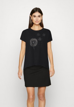 Anna Field Best Sale Print T-Shirt Dames Zwart | NL-8729534-QR