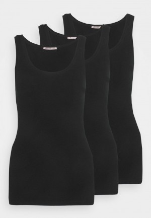 Anna Field Brand New Basic Tank 3Er Pack Top T-Shirt Dames Zwart | NL-6395420-QY