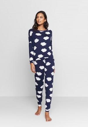 Anna Field Brand New Tanya Pj Set Pyjamaset Dames Donkerblauw | NL-3598764-AU