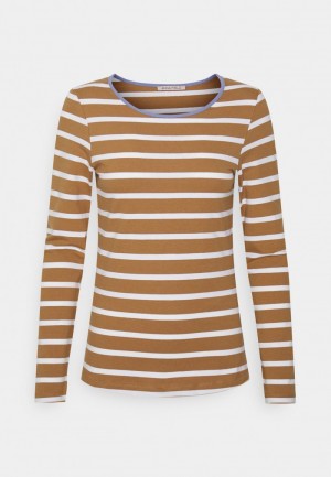 Anna Field Budget Stripey Contrast Lange Mouwen Dames Bruin | NL-1402873-VS