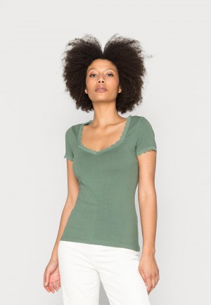 Anna Field Buy Basic T-Shirt Dames Lichtgroen | NL-9216470-UO