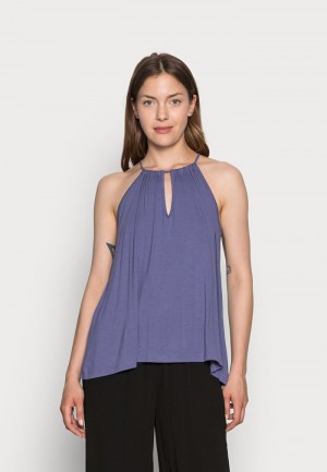 Anna Field Buy Keyhole Halterneck Top T-Shirt Dames Blauw | NL-0874195-ZY