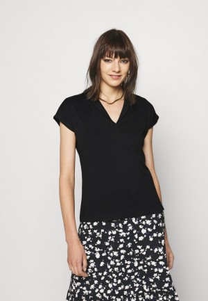 Anna Field Discount Basic T-Shirt Dames Zwart | NL-3185729-LV