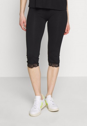 Anna Field Discount Capri Leggings With Kanten Leggings Broek Dames Zwart | NL-1643807-QP