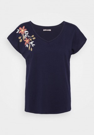 Anna Field New Print T-Shirt Dames Donkerblauw | NL-5721089-XE