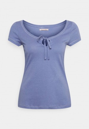 Anna Field Outlet Basic T-Shirt Dames Blauw | NL-2645371-YS