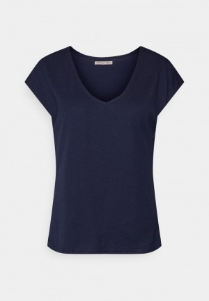 Anna Field Promo Basic T-Shirt Dames Donkerblauw | NL-0185976-OL