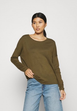 Anna Field Promo Relaxed Boot Neck Jumper Pullover Dames Olijfgroen | NL-1902547-BK