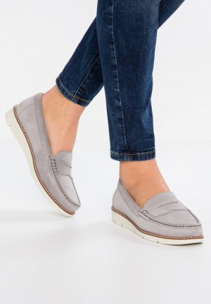 Anna Field Top 10 Comfort Leather Slip-Ons Laag Schoenen Dames Grijs | NL-6739154-LV