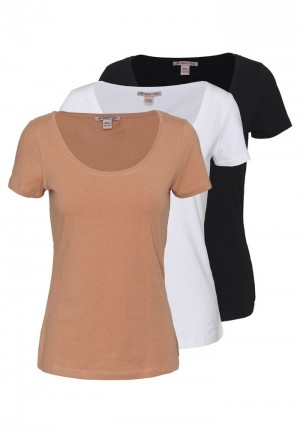 Anna Field Wholesale 3 Pack Basic T-Shirt Dames Wit | NL-2480637-QD