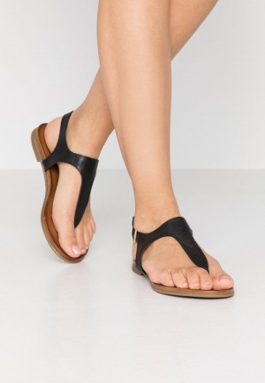 Anna Field Wholesale Leather T-Bar Sandalen Dames Zwart | NL-6982541-KS