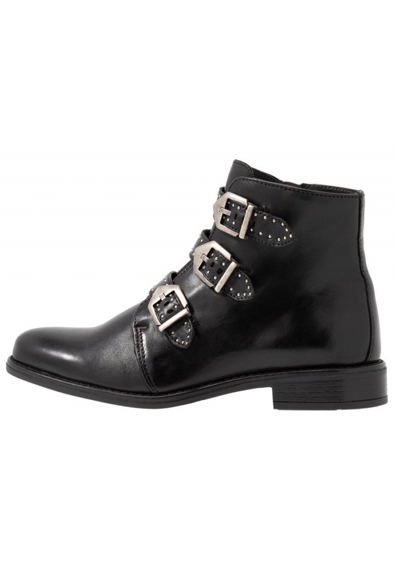 Anna Field Best Deal Leather Booties Enkellaarzen Dames Zwart | NL-6542079-DU