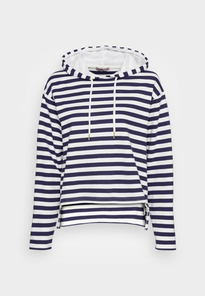 Anna Field Best Reviews Of Gestreept Loose Fit Hoodie Hoodie Pullover Dames Donkerblauw | NL-0397251-VE