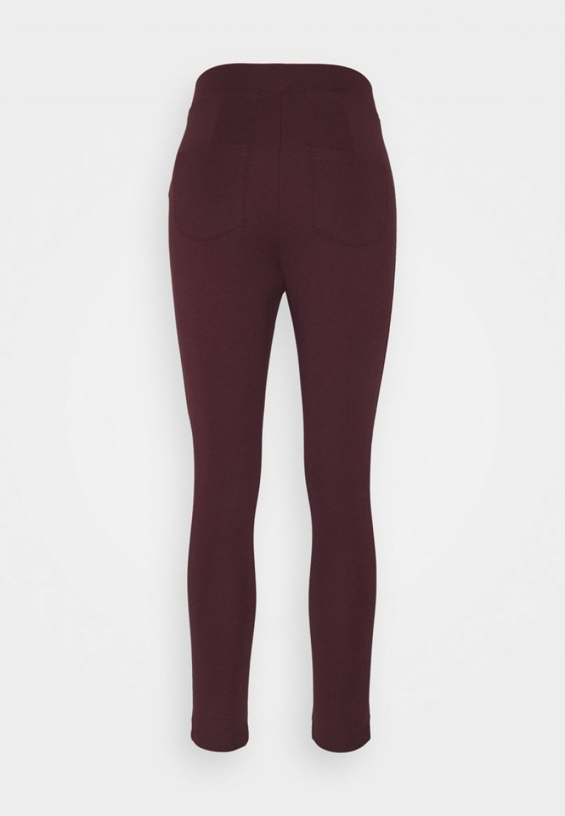 Anna Field Best Reviews Of Punto Legging With Zip Detail Broek Dames Bordeaux | NL-0862395-SP