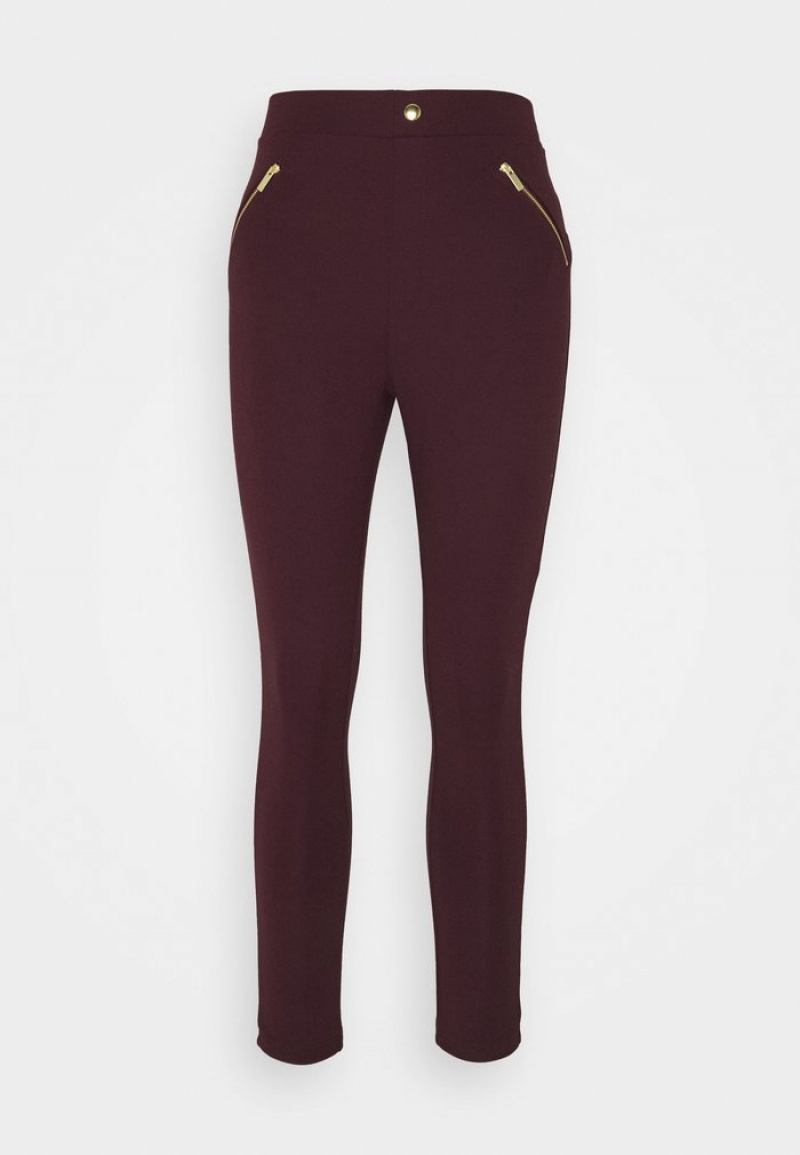 Anna Field Best Reviews Of Punto Legging With Zip Detail Broek Dames Bordeaux | NL-0862395-SP