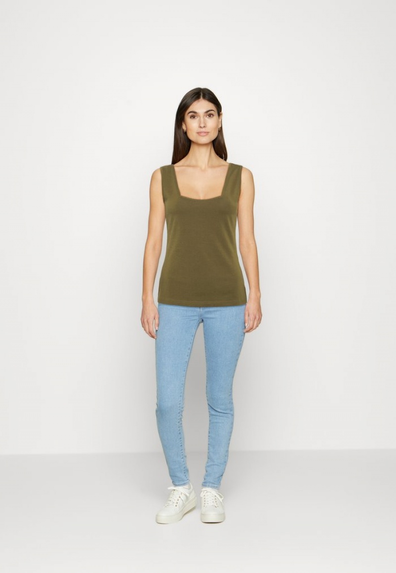 Anna Field Best Reviews Of Top T-Shirt Dames Khaki | NL-0712935-HL