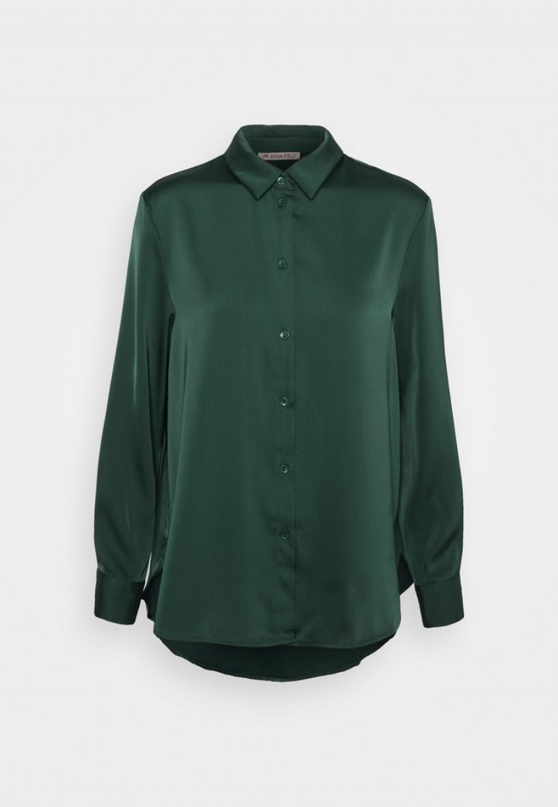 Anna Field Best Sale Button-Down Blouse Dames Groen | NL-0461857-GZ