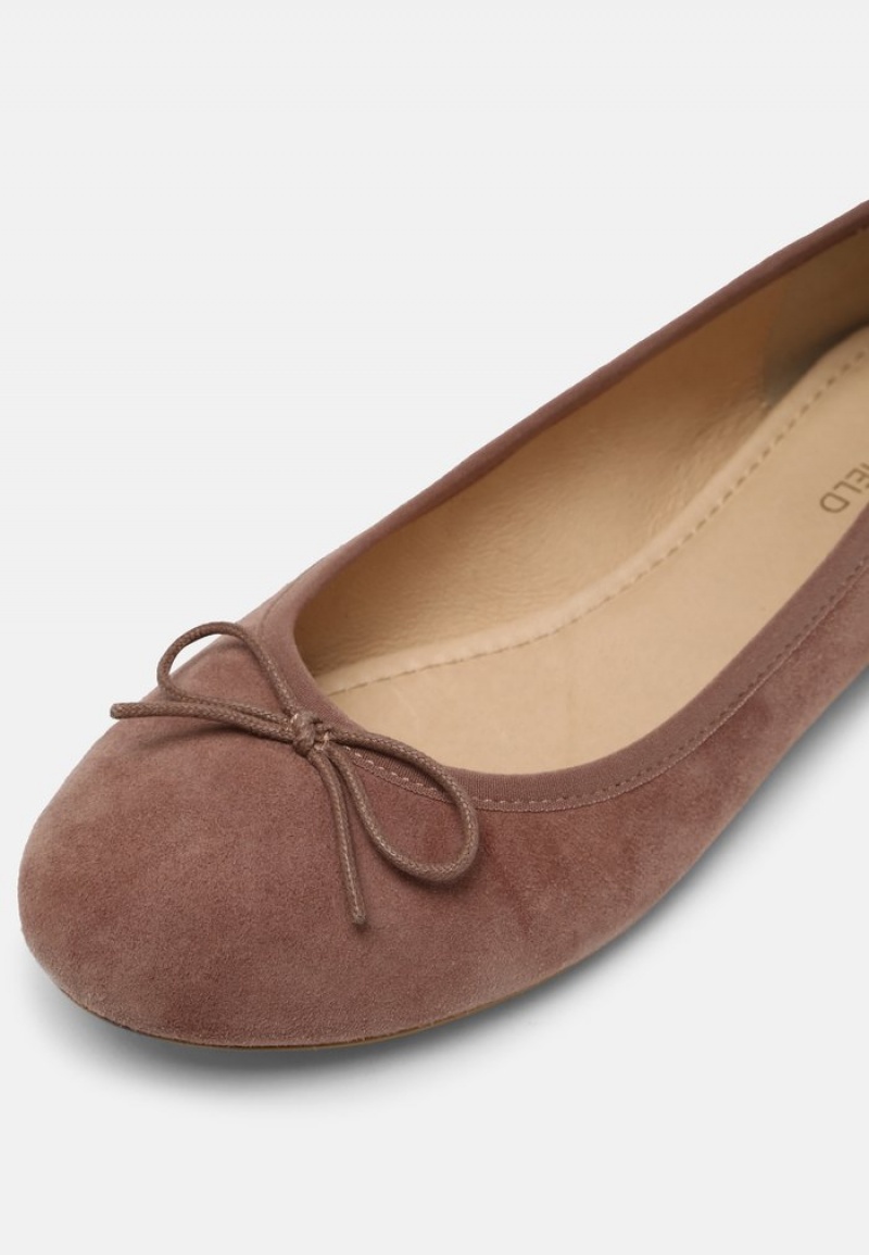 Anna Field Best Sale Leather Ballet Pumps Ballerina Schoenen Dames Grijs Bruin | NL-2145608-VH