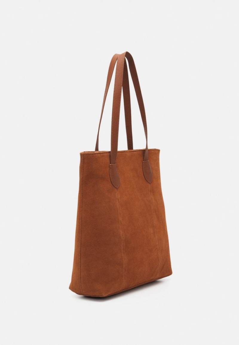 Anna Field Best Sale Leather Tote Tassen Dames Bruin | NL-5760824-MI