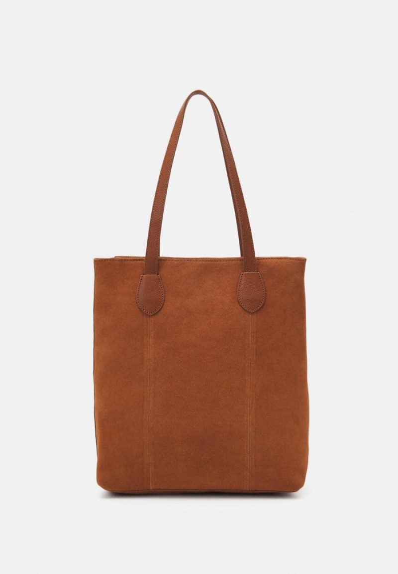 Anna Field Best Sale Leather Tote Tassen Dames Bruin | NL-5760824-MI