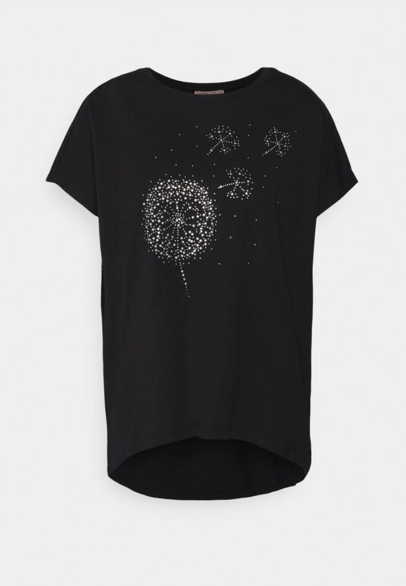 Anna Field Best Sale Print T-Shirt Dames Zwart | NL-8729534-QR