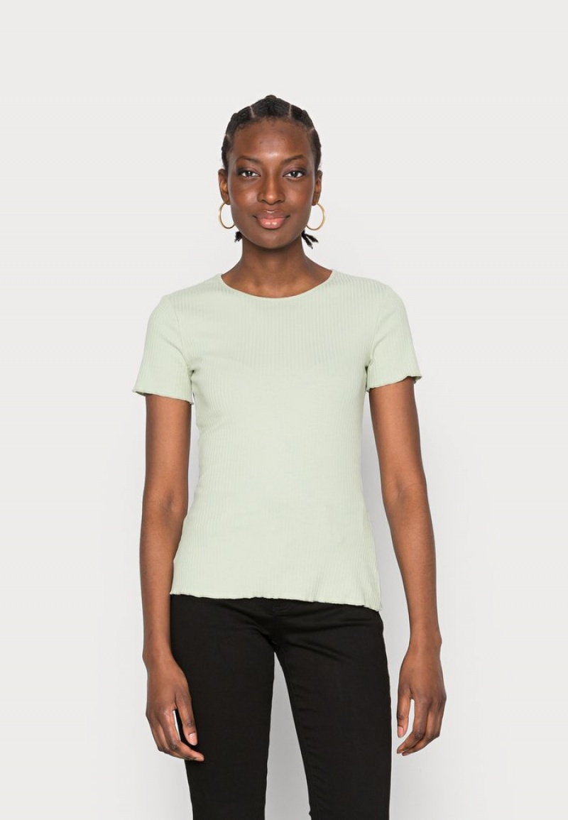 Anna Field Brand New Basic T-Shirt Dames Lichtgroen | NL-8912453-HS