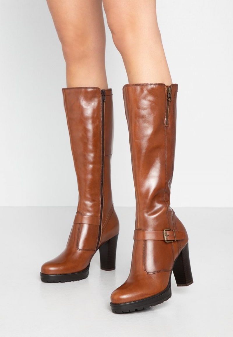 Anna Field Brand New Leather Boots High Hak Laarzen Dames Bruin | NL-5816923-ZP