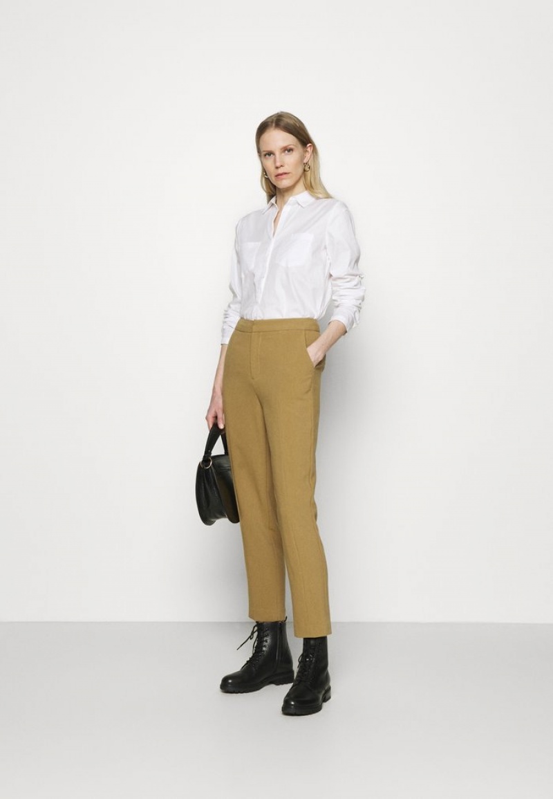 Anna Field Budget Basic Business Pant Slim Leg Broek Dames Bruin | NL-6057219-FY