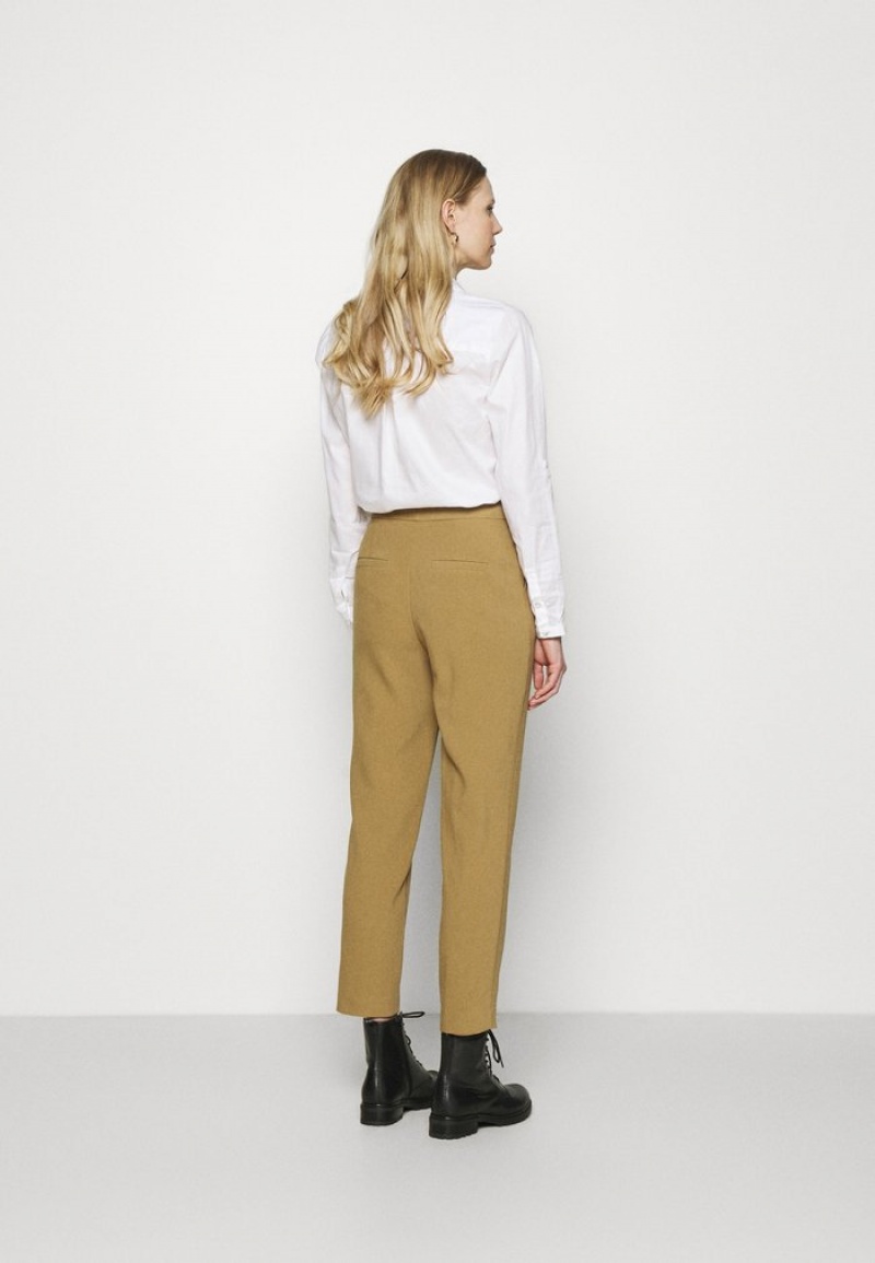 Anna Field Budget Basic Business Pant Slim Leg Broek Dames Bruin | NL-6057219-FY