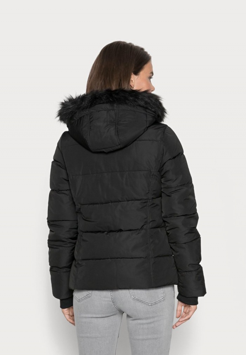 Anna Field Budget Kort Puffer With Hood Winter Jacket Mantel Dames Zwart | NL-2716098-US