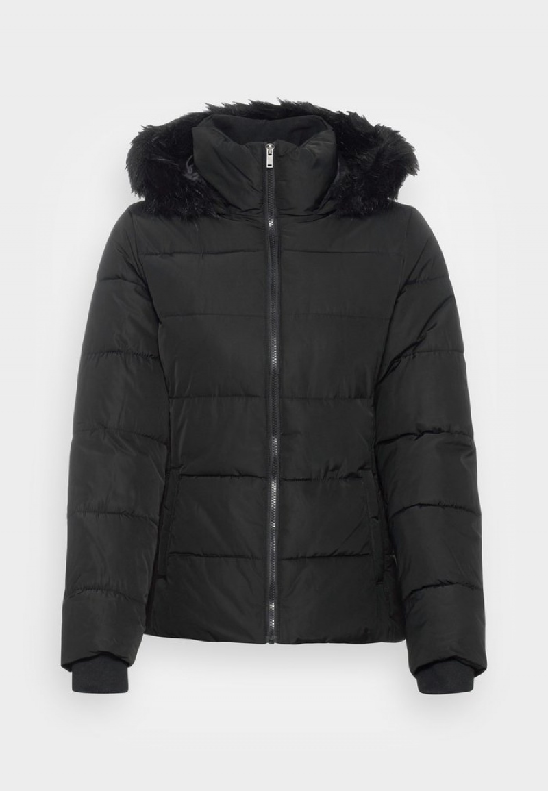 Anna Field Budget Kort Puffer With Hood Winter Jacket Mantel Dames Zwart | NL-2716098-US