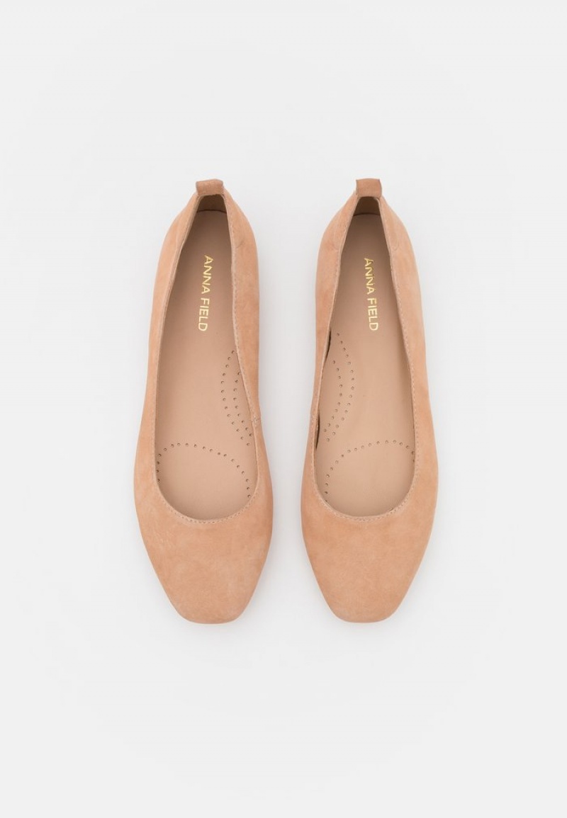 Anna Field Budget Leather Comfort Ballet Pumps Ballerina Schoenen Dames Beige | NL-0849751-DK