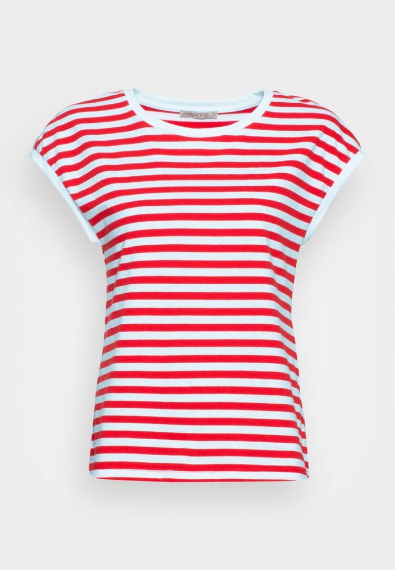 Anna Field Budget Print T-Shirt Dames Rood | NL-8923407-MD