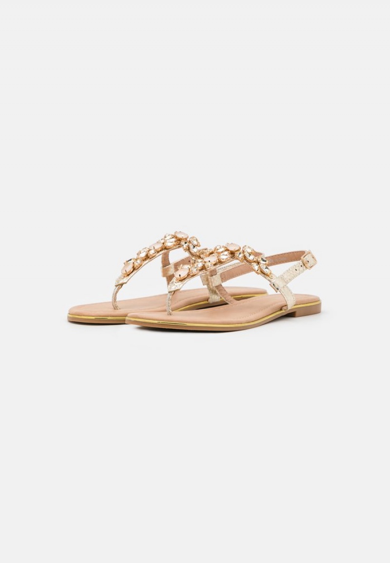 Anna Field Budget T-Bar Sandalen Dames Goud | NL-0247839-MR