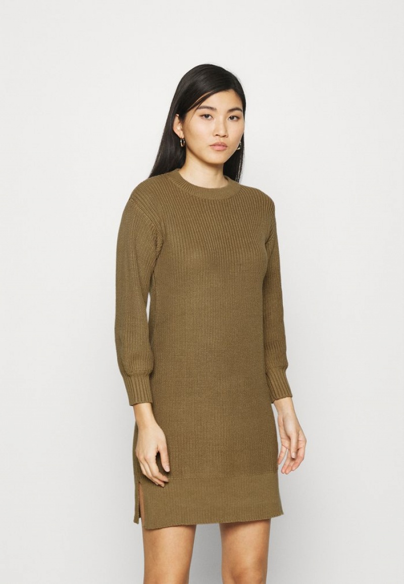 Anna Field Buy Balloon Sleeve Jumper Jurk Dames Bruin | NL-0457936-CR