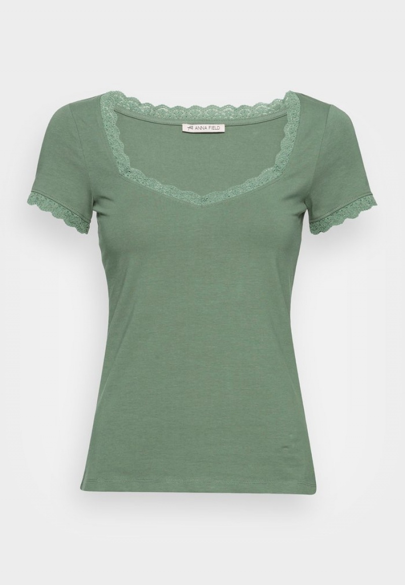 Anna Field Buy Basic T-Shirt Dames Lichtgroen | NL-9216470-UO