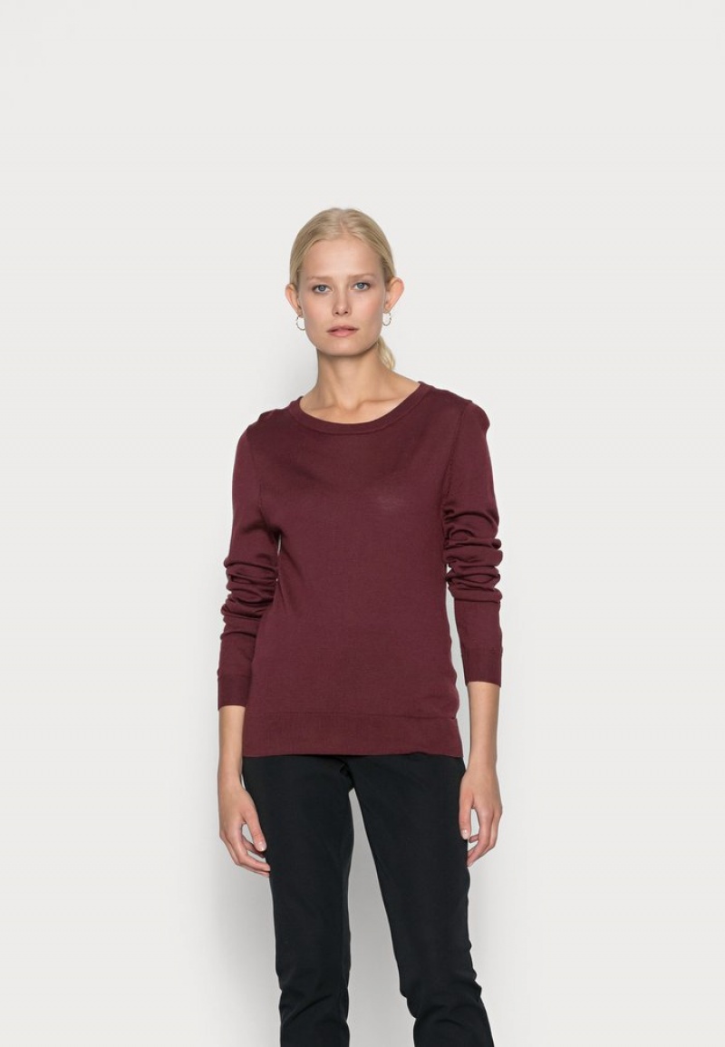 Anna Field Buy Merino Wol Jumper Pullover Dames Bordeaux | NL-4352968-IA