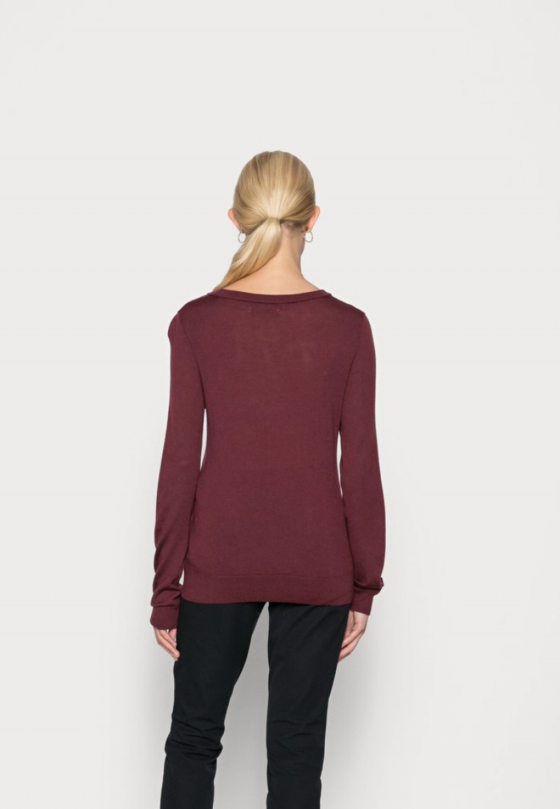 Anna Field Buy Merino Wol Jumper Pullover Dames Bordeaux | NL-4352968-IA