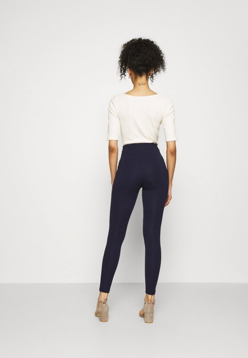 Anna Field Buy Punto Leggings With Button Detail Leggings Broek Dames Donkerblauw | NL-7498210-CR