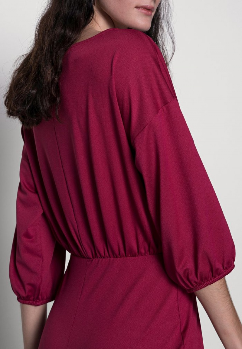 Anna Field Buy Quarter Sleeves Elevated Vrijetijds Midi Jurk Dames Rood | NL-1389406-XK