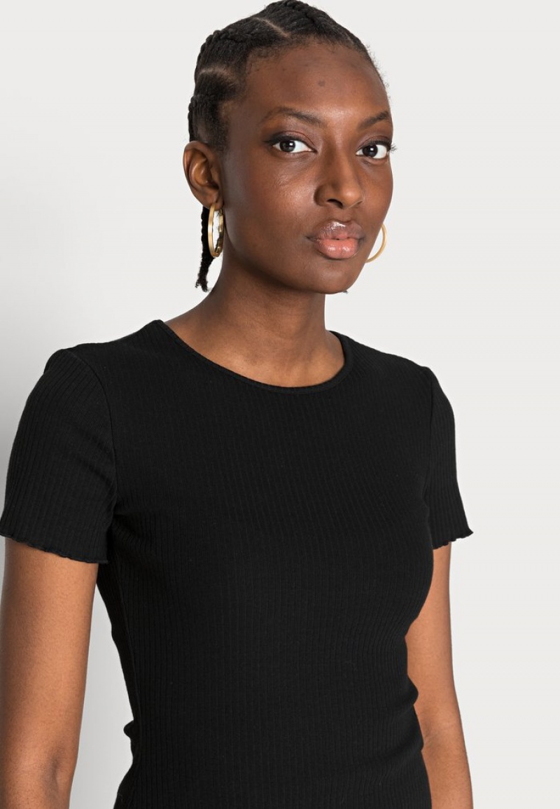 Anna Field Cheap Basic T-Shirt Dames Zwart | NL-5273604-ZE