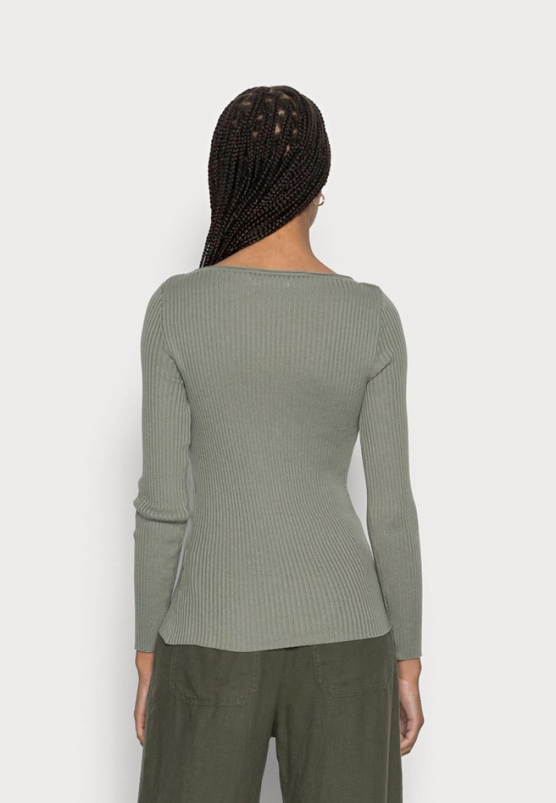 Anna Field Cheap Boatneck Jumper Pullover Dames Groen | NL-8295670-UH