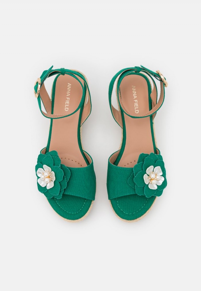 Anna Field Cheap Espadrilles Sandalen Dames Groen | NL-7368215-YA