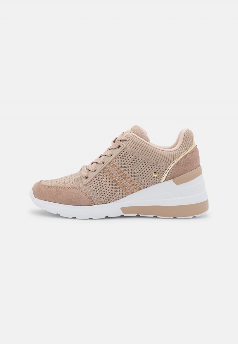 Anna Field Cheap Leather Mix Sportschoenen Dames Beige | NL-3576812-JH