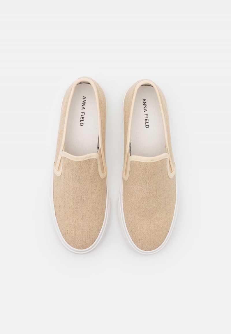 Anna Field Cheap Slip-Ons Laag Schoenen Dames Beige | NL-7093268-AM