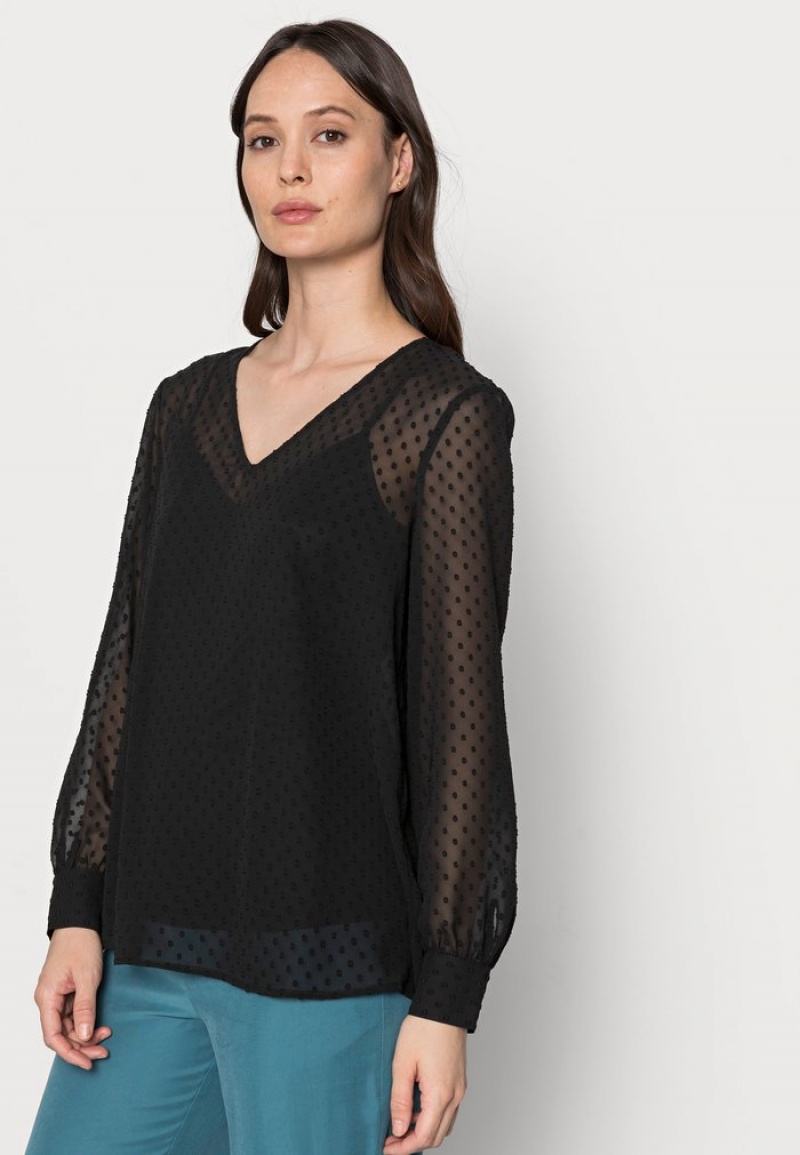 Anna Field Cheap V Neck Blouse Dames Zwart | NL-8206354-MN