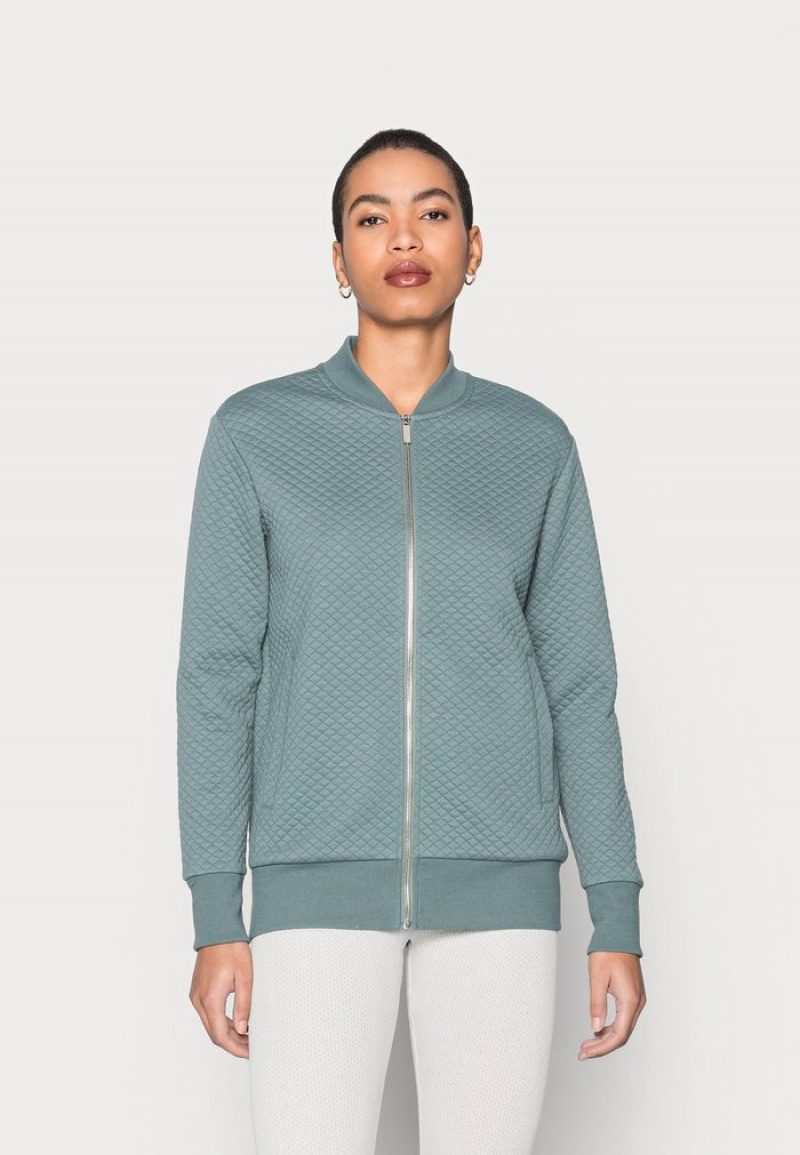 Anna Field Cheap Zip-Up Sweatshirt Cardigan Dames Groen | NL-9346571-YX