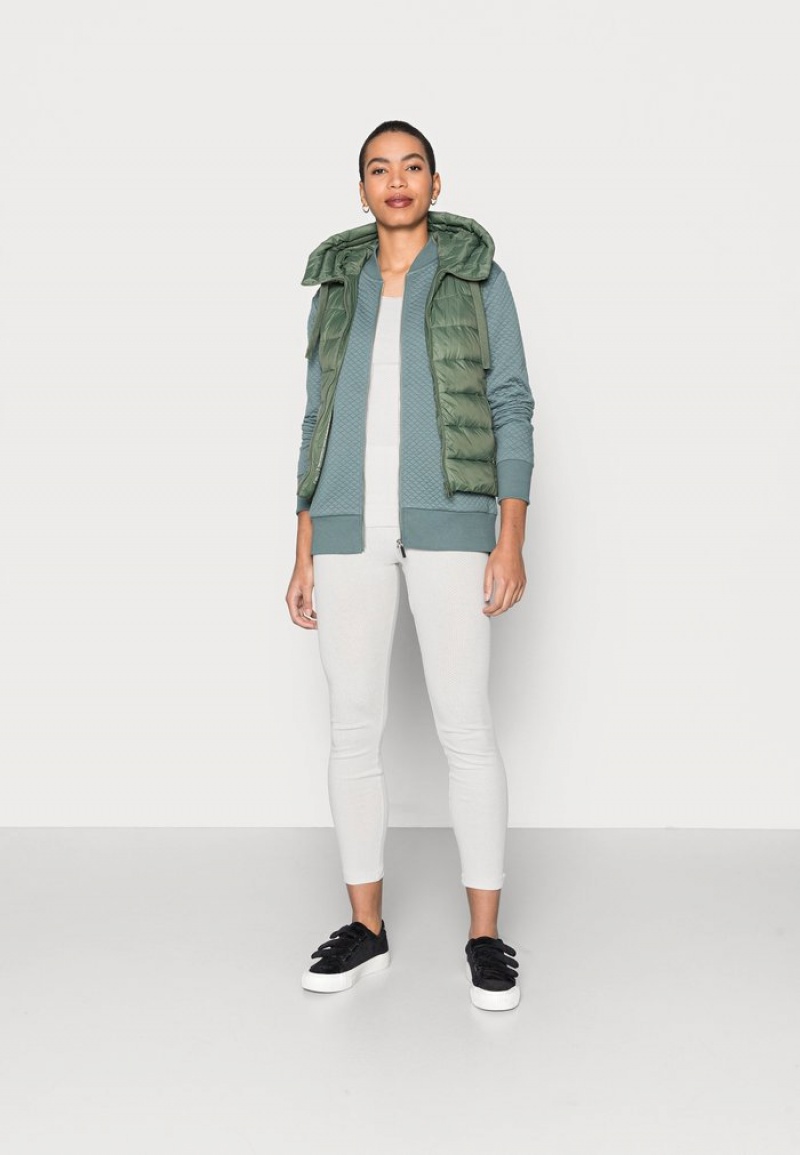 Anna Field Cheap Zip-Up Sweatshirt Cardigan Dames Groen | NL-9346571-YX