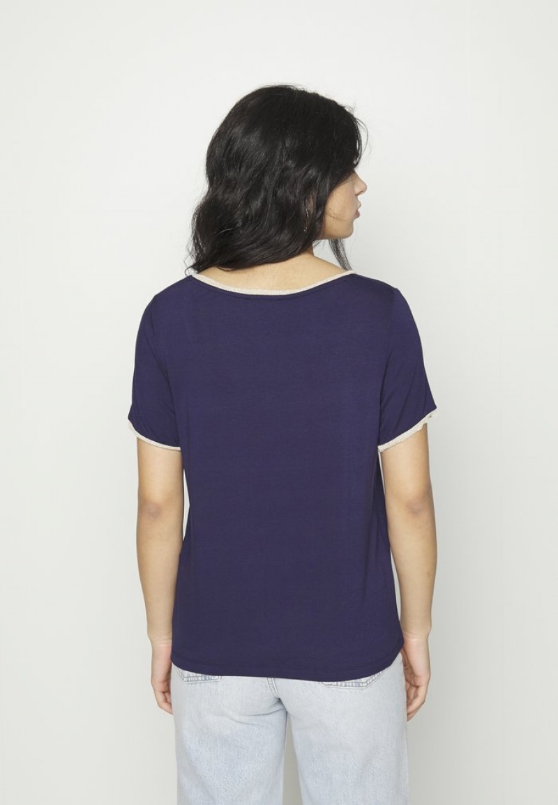 Anna Field Cheapest Basic T-Shirt Dames Donkerblauw | NL-9630728-CW