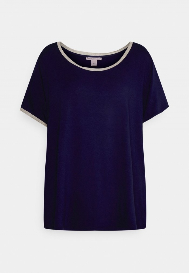 Anna Field Cheapest Basic T-Shirt Dames Donkerblauw | NL-9630728-CW